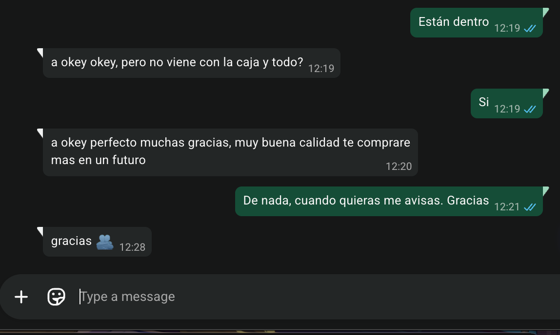 Message from a satisfied customer