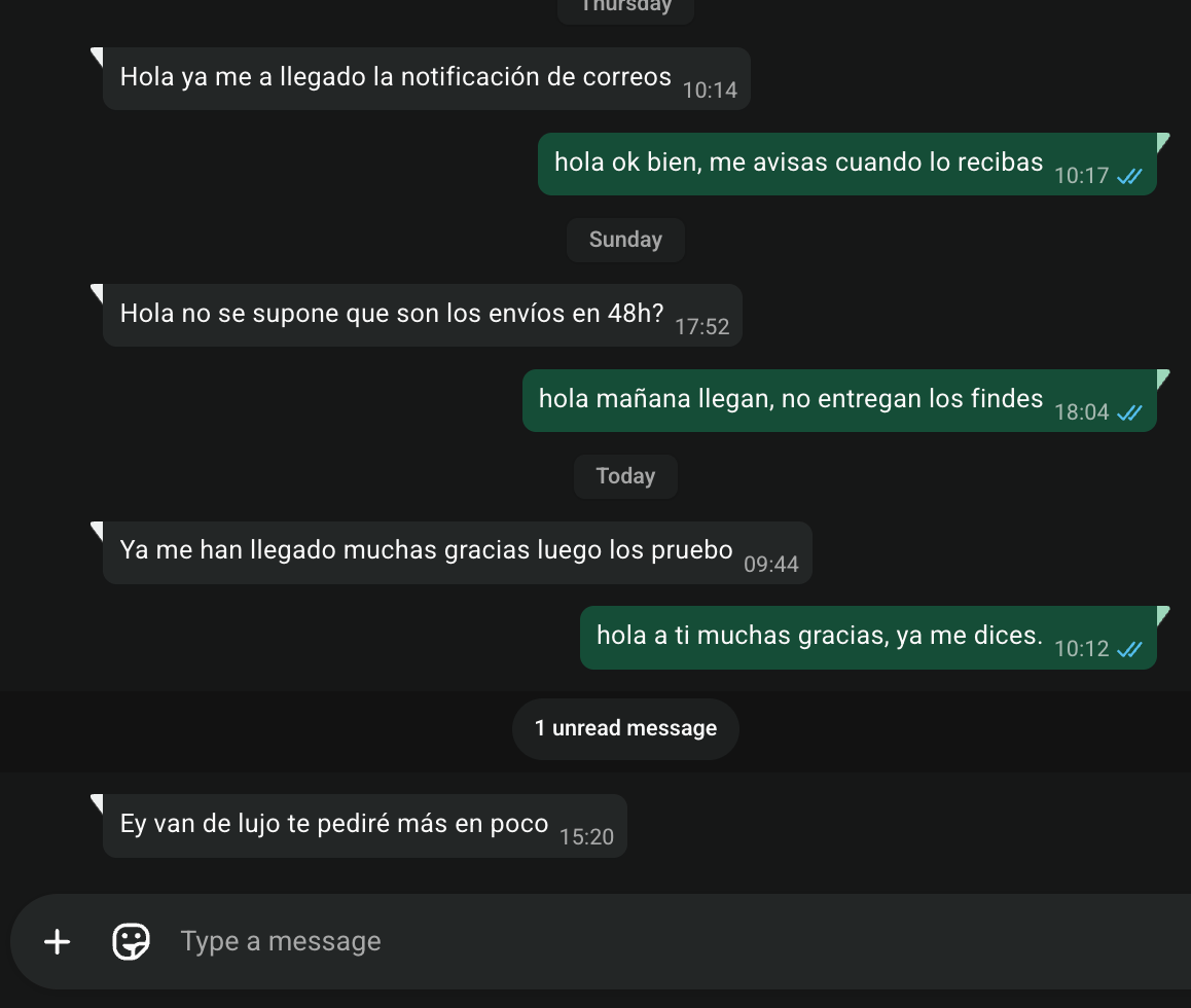 Message from a satisfied customer