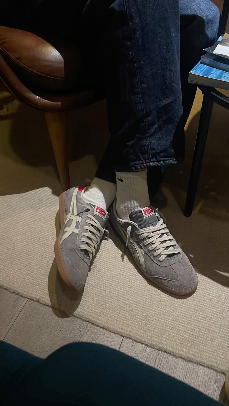 Customer with their sneakers