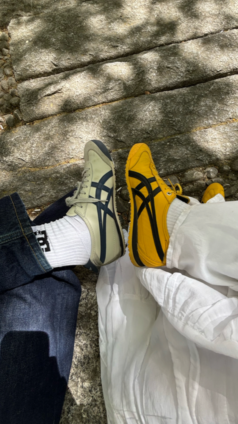 Customer with their sneakers